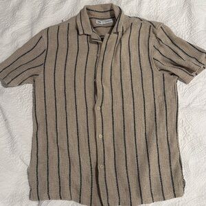 Tan/blue stripped button down from Zara size M